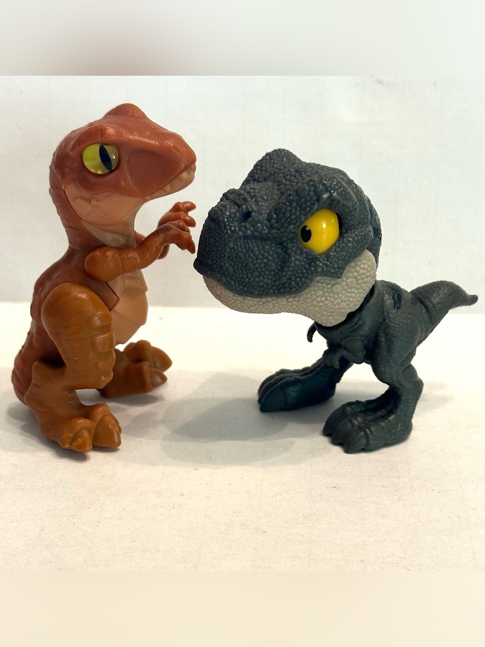 Mattel Orange and Gray Baby Dino Figures Cake Toppers